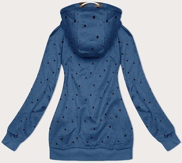 Damska bluza z kapturem gwiazdki niebieska (2305)