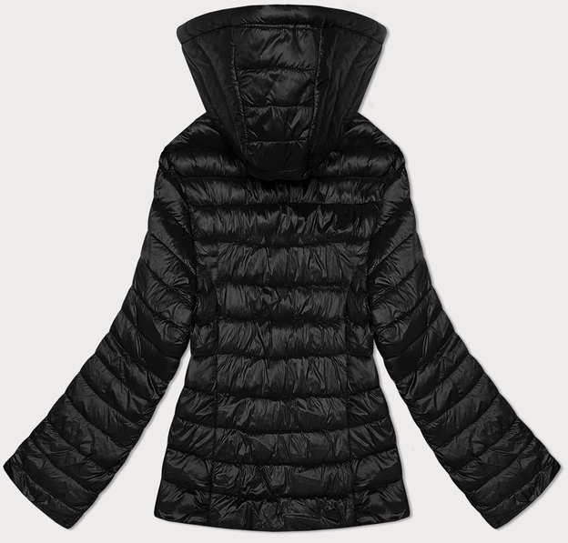 Pikowana kurtka damska z odpinanym kapturem S'West czarna (B8220-1)
