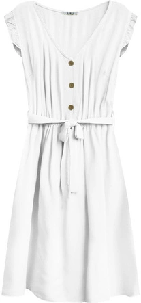 SUKIENKA MIDI Z GUZIKAMI BIAŁA (395ART)