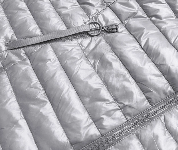 Dwustronna kurtka damska kwiaty szara (pc-7509-61)