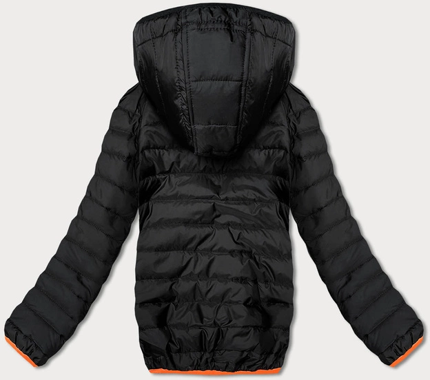 Sportowa kurtka damska z neonowymi wstawkami czarny-grafit (8M911-392)