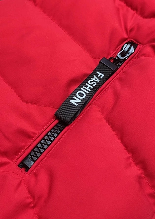 Kamizelka damska z kapturem czerwona (R8133-4)