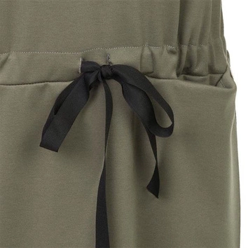 SUKIENKA Z TROKIEM W PASIE KHAKI (S32)