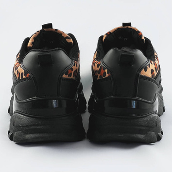 Buty sportowe damskie panterka czarne (6370)