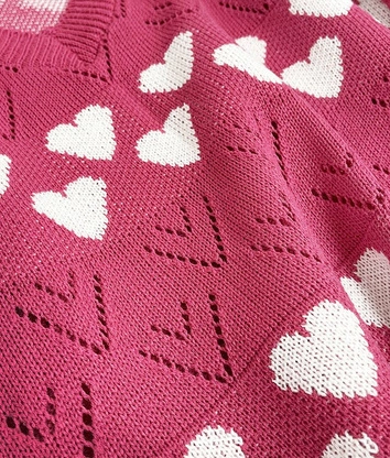 SWETER DAMSKI W SERDUSZKA RÓŻOWY (670ART)