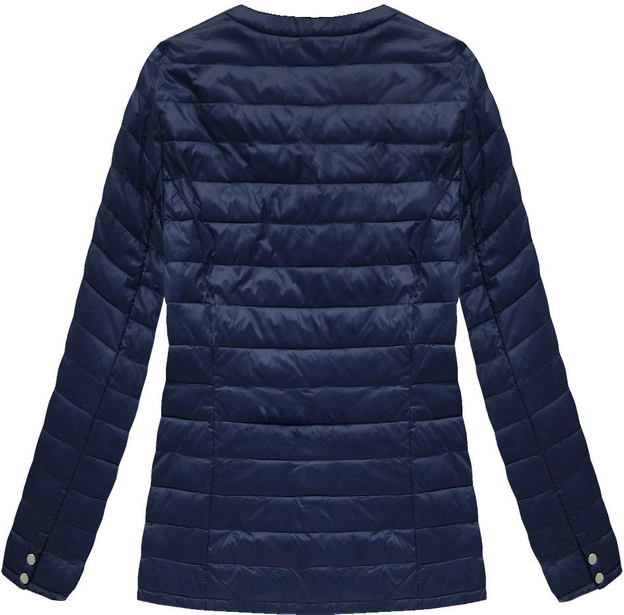 PIKOWANA KURTKA Z OKRĄGŁYM DEKOLTEM GRANATOWA (1825BIG)