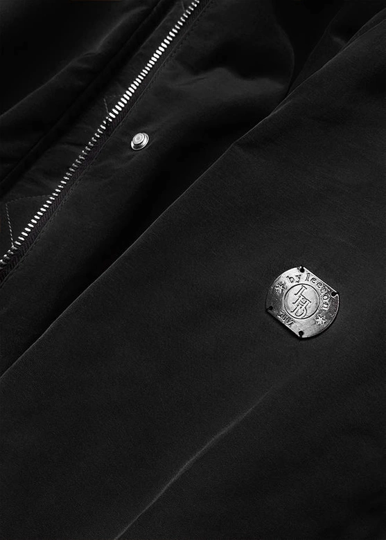 Dwustronna kurtka damska zimowa czarna-karmel (m-210a5)