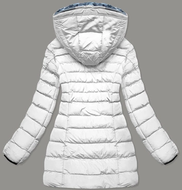 PIKOWANA ZIMOWA KURTKA DAMSKA Z KAPTUREM BIAŁY (M-133)