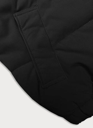 Krótka kurtka damska przejściowa z odpinanym kapturem J Style czarna (16M9088-392)