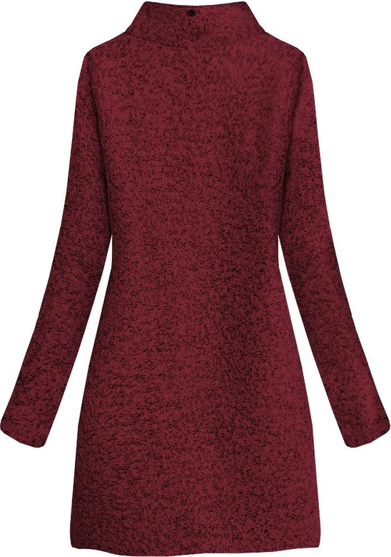 KRÓTKI PŁASZCZ ZIMOWY ZE STÓJKĄ BORDOWY (536/2ART)