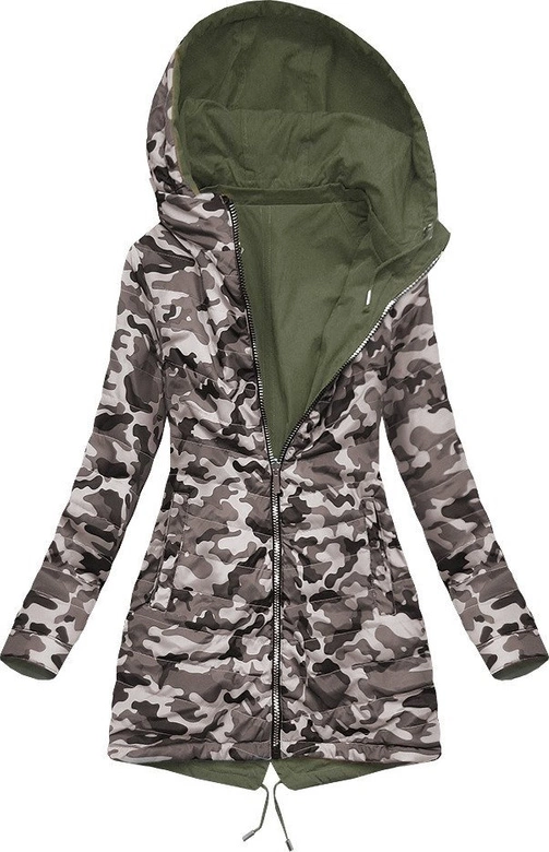 DWUSTRONNA PARKA Z KAPTUREM ARMY-MORO (W306BIG)