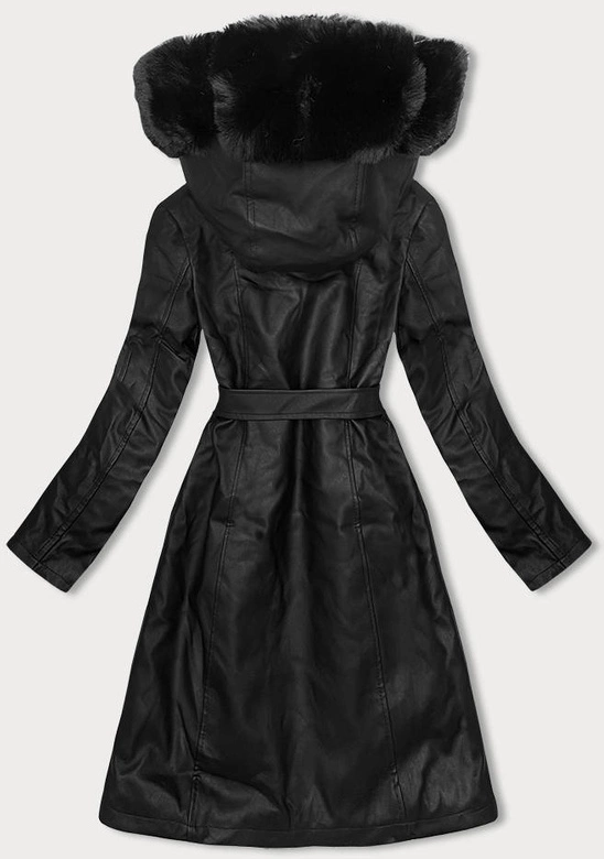 OCIEPLANA KURTKA Z KAPTUREM CZARNA (11Z8059)