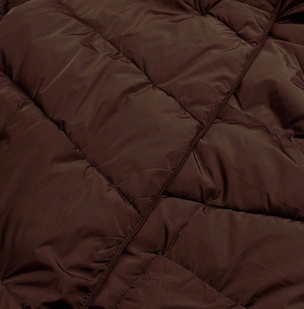 Długa zimowa kurtka damska brązowa (2M-033)