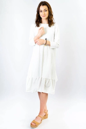 BAWEŁNIANA SUKIENKA OVERSIZE BIAŁA (306ART)