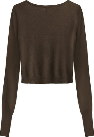 KRÓTKI ZDOBIONY SWETEREK CIEMNOBRĄZOWY (1550)