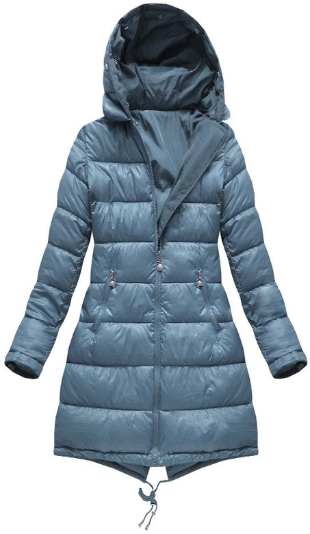 DWUSTRONNA KURTKA Z KAPTUREM NIEBIESKA (PM7210-30)