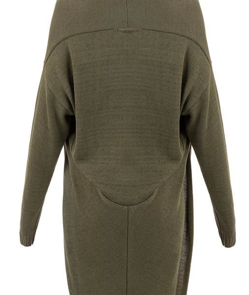 DŁUGI SWETER Z KOŁNIERZEM KHAKI (SW88)