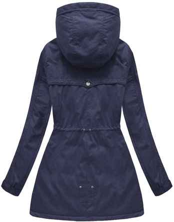 DWUSTRONNA KURTKA Z KAPTUREM GRANATOWA (W625/1)