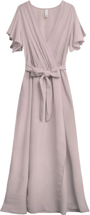 SUKIENKA MAXI Z KOPERTOWYM DEKOLTEM ANTYCZNY RÓŻ (360ART)