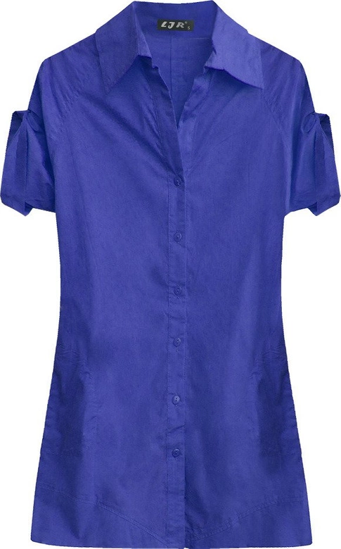 BAWEŁNIANA KOSZULA Z PASKIEM CHABROWA (X1035X)