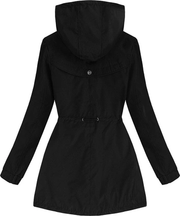 DWUSTRONNA PARKA Z KAPTUREM CZARNA (W645)