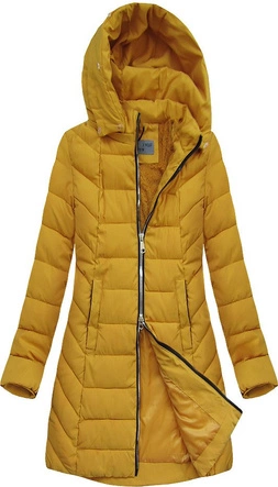 PIKOWANA KURTKA Z KAPTUREM ŻÓŁTA (B2645)