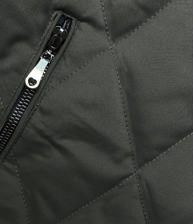 Pikowana kurtka z ozdobnymi ściągaczami army (16M9086-136)