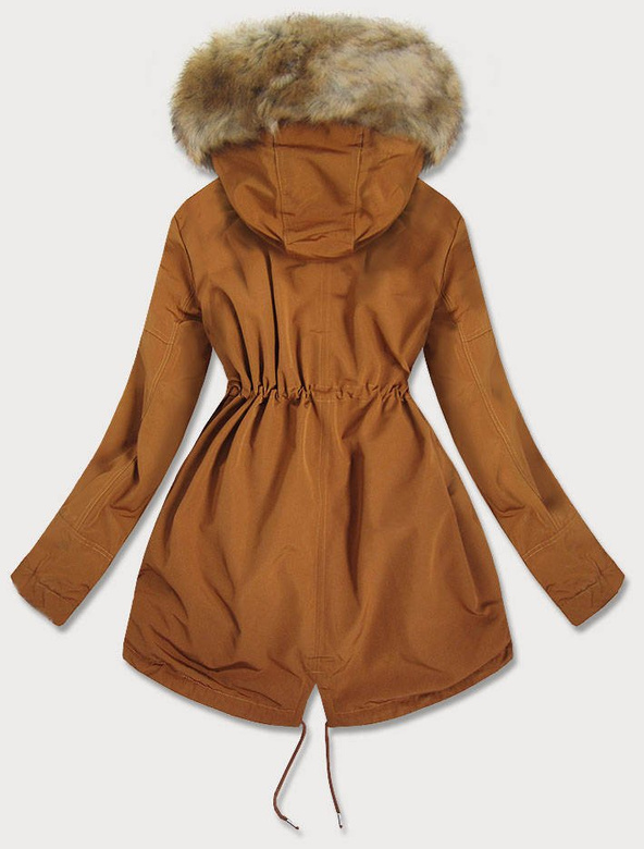 DAMSKA PARKA ZIMOWA KARMELOWA (W379)
