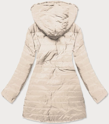 LEKKA KURTKA ZIMOWA DAMSKA FUTRO 2 W 1 BEŻOWA (39039)