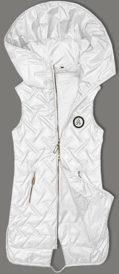 Pikowana kamizelka z kapturem S'West biała (B8339-26)