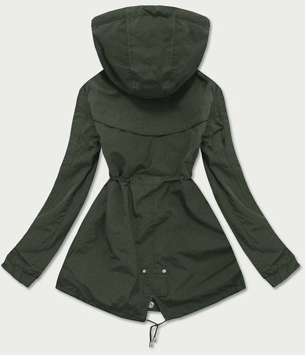 DWUSTRONNA PARKA DAMSKA Z KAPTUREM KHAKI-MORO (XW665X)