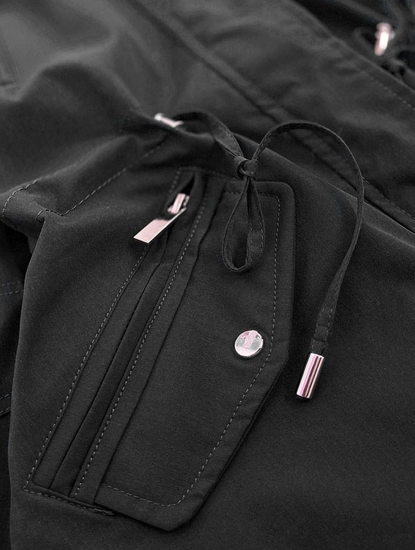 DWUSTRONNA KURTKA DAMSKA CZARNO-KARMELOWA (W505)