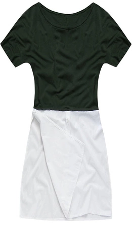 TUNIKA Z ŁĄCZONYCH MATERIAŁÓW KHAKI (ART9/2)