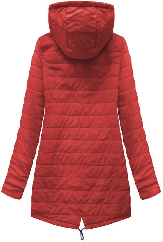 DWUSTRONNA PARKA Z KAPTUREM GRANATOWO-CZERWONA (W0233BIG)