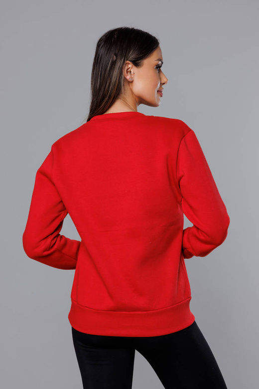 Bluza dresowa damska ze ściągaczami czerwona (w01-18)