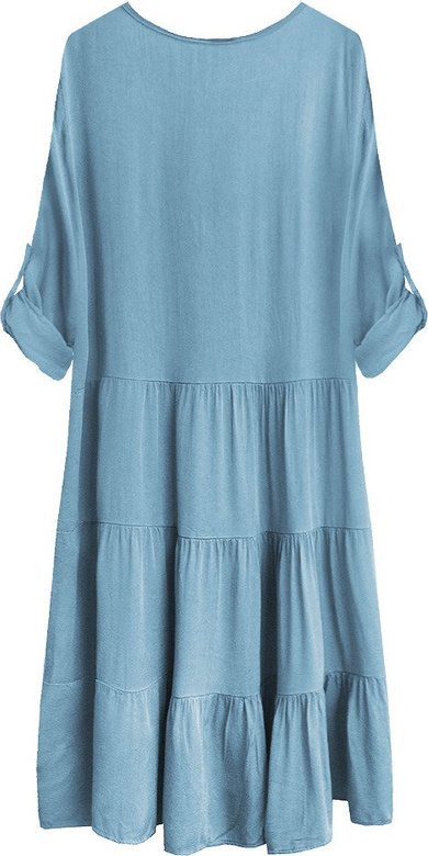 SUKIENKA OVERSIZE Z HAFTEM NIEBIESKA (308ART)