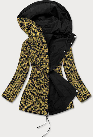 Parka damska 2w1 czarny/żółty (w702big)