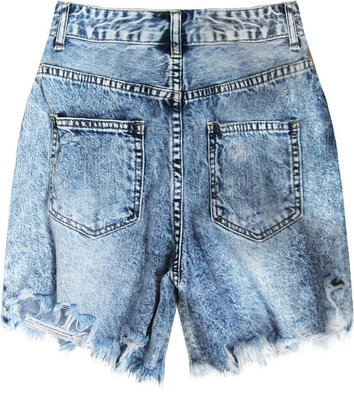 Spodenki jeansowe z wysokim stanem  (H120)