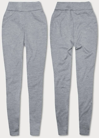 Grube bawełniane legginsy damskie  szary jasny (YW002-3)
