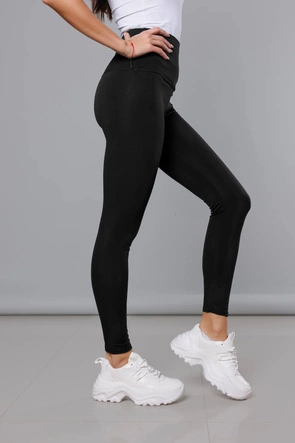 LEGGINSY LYCRA Z WYSOKIM STANEM CZARNE (YW88023-1)