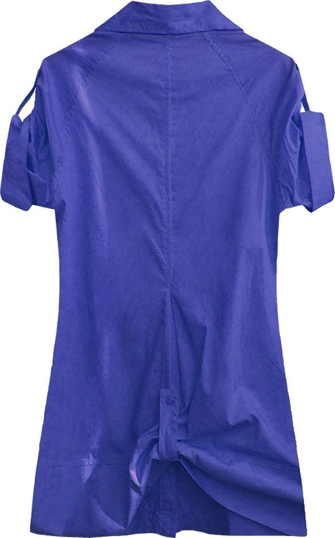 BAWEŁNIANA KOSZULA Z PASKIEM CHABROWA (X1035X)