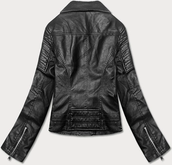 Krótka ramoneska z kołnierzem czarna (11Z8031)