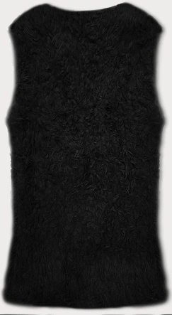 Futrzana kamizelka z długim włosem czarna (1402)