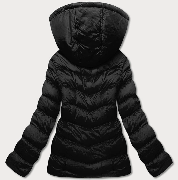 Przejściowa kurtka damska z kapturem czarna (5m786-392)