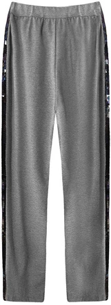 BAWEŁNIANE SPODNIE Z CEKINOWYMI LAMPASAMI CIEMNOSZARE (210ART)