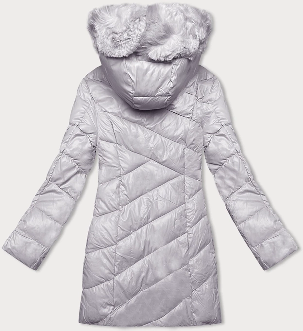 Zimowa kurtka damska z kapturem wrzos (H-898-107)