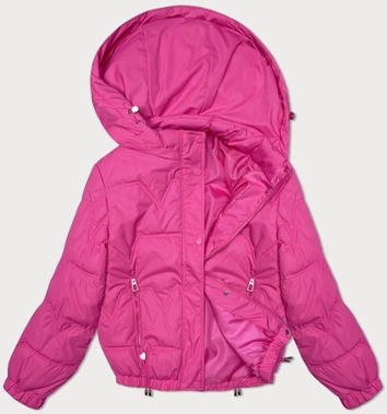Pikowana kurtka z odpinanym kapturem Miss TiTi różowa (2482)
