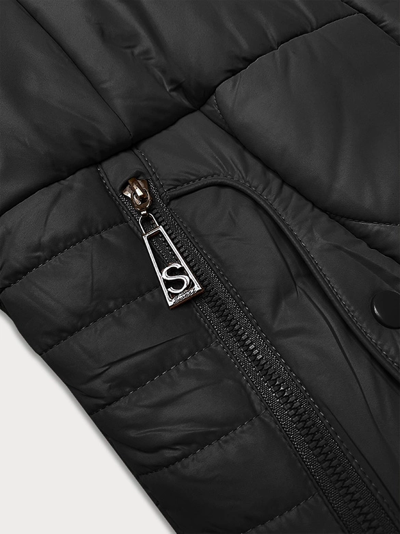 Pikowana przejściowa kurtka damska S'West czarna (B8302-1)