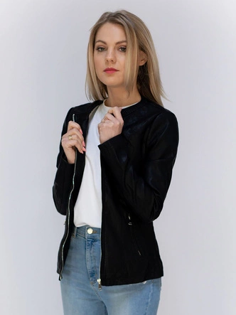 MINIMALISTYCZNA RAMONESKA Z EKOSKÓRY CZARNA (TD102)