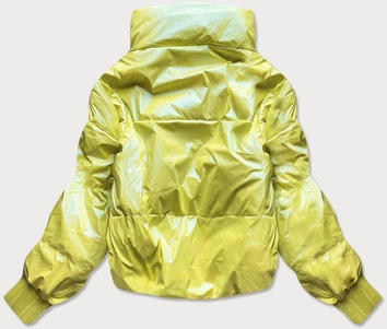 KRÓTKA KURTKA DAMSKA OVERSIZE NEONOWO ŻÓŁTA (651ART)